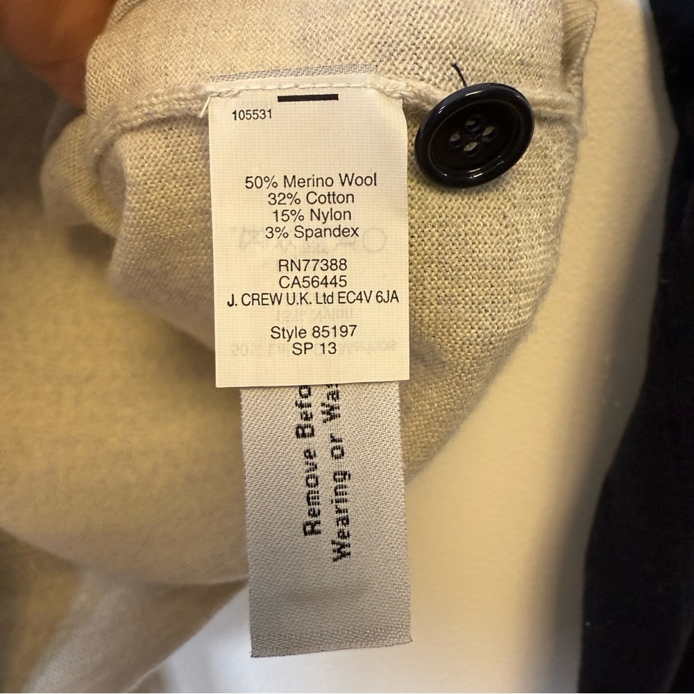 J.Crew Cotton Merino Wool Blend Crewneck Cardigan Sweater Women’s Size XXS - Picture 9 of 10